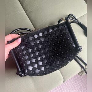 Dolce Vita Black Woven Crossbody Bag
